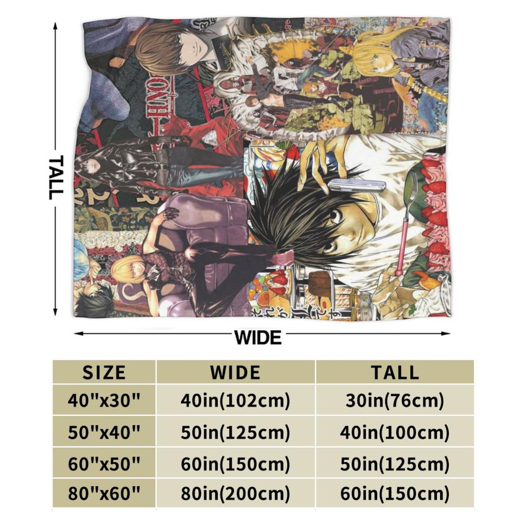 Super Soft Death Book Note Japan Manga Ryuk Throw Blanket Premium Flannel Fleece Bed Blanket Super Cozy Blankets All Season Use