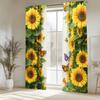 2 Stück Digital bedruckte Vorhänge, verträumte Sonnenblumen-Fantasy, künstlerisch floral, Fenstergardinen für Wohnzimmer, Schlafzimmer, Heimdekoration