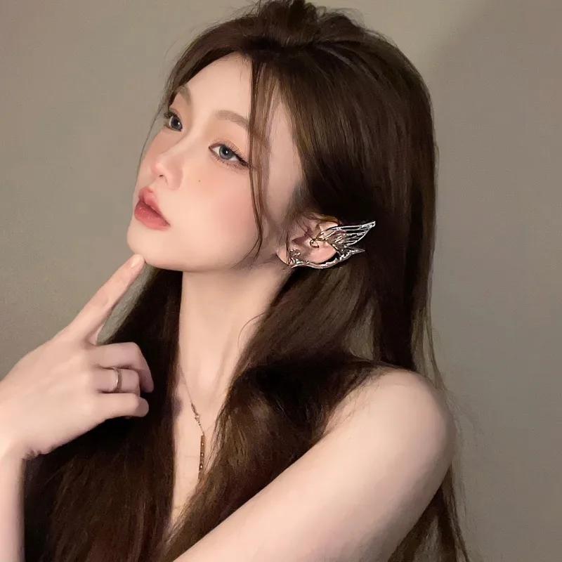 New Butterfly Wings Ear Cuffs Stud Integrated Ear Bone Clip Earring Ear Hanging Fashion Retro Design Elf Jewelry Accessories