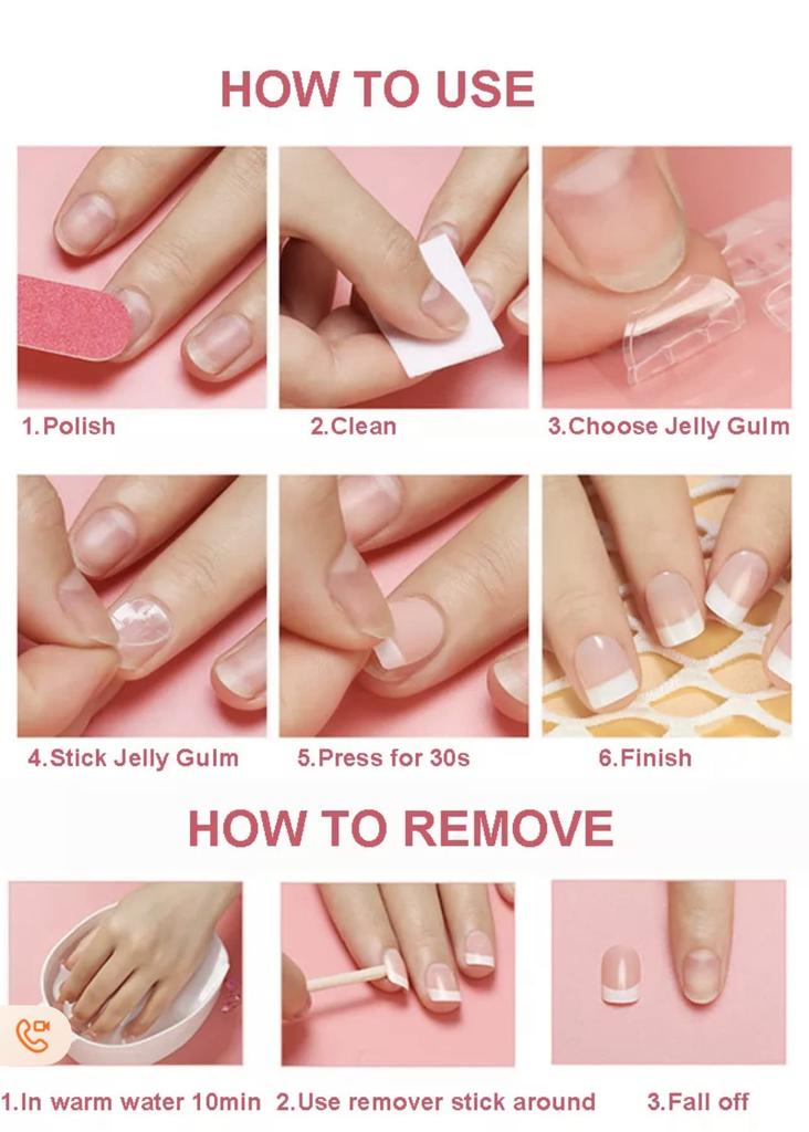 Coslifestore 96 Press On Nails | Coffin Shape Nail Tips (Peaches and Pinks)