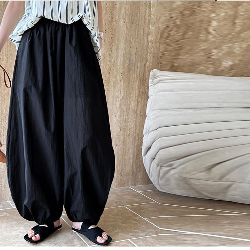 Oversized Bloomers Summer Elegant Fashion Women Lantern Pants Casual Loose Breathable Cotton Wide Leg Pants