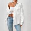 Women's Casual Fashion Shirt With Shoulder Down Long Sleeved Shirt