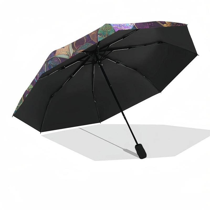 1pc Mandala Artwork with Floral Elements Umbrella with Plastic Handle,Suitable for All Seasons Home Travel Outdoor UmbrellaB1688