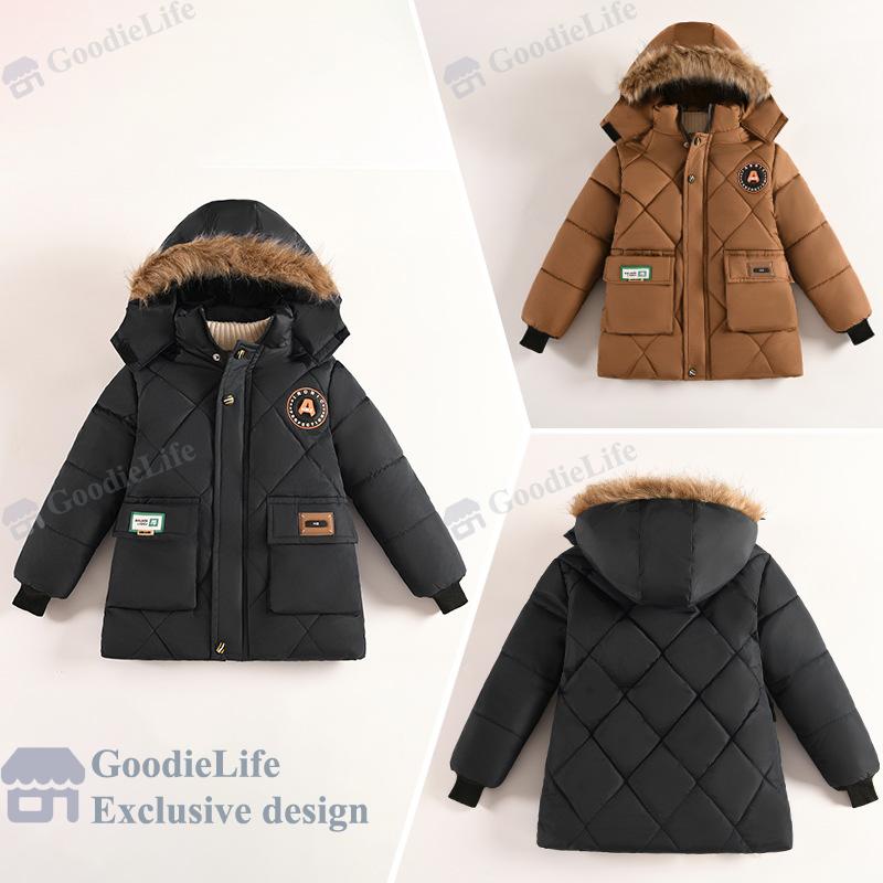 Boys Winter Jacket Fashionable Down Coat Warm Padded Jacket Trendy New Style Outerwear for Kids