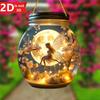 Bohemian Mason jar fairy lantern. A mystical wall-mounted decor for garden and home.
