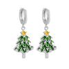 Exquisite Kleine Stern Weihnachtsbaum Creolen für Damen Hohl Glänzend Zirkon Weihnachtsbaum Ohrringe Freundschaftsparty Schmuck Geschenk