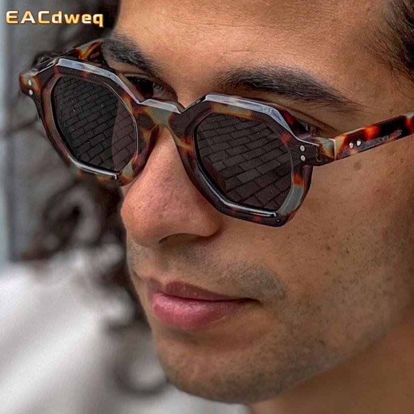 

New Men Retro Square Frame Sunglasses Classic Brand Irregular Retro Sunglasses Anti-Uv Men And Women S Driving Glasses