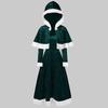 Womens Merry Christmas Velvet Long Sleeve  Festival Dress And Hooded Cape
