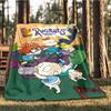 1pc Rugrats Outdoor Flannel Blanket, Lightweight Warm Cozy for Travel Camping Office Soft Polyester Fabric