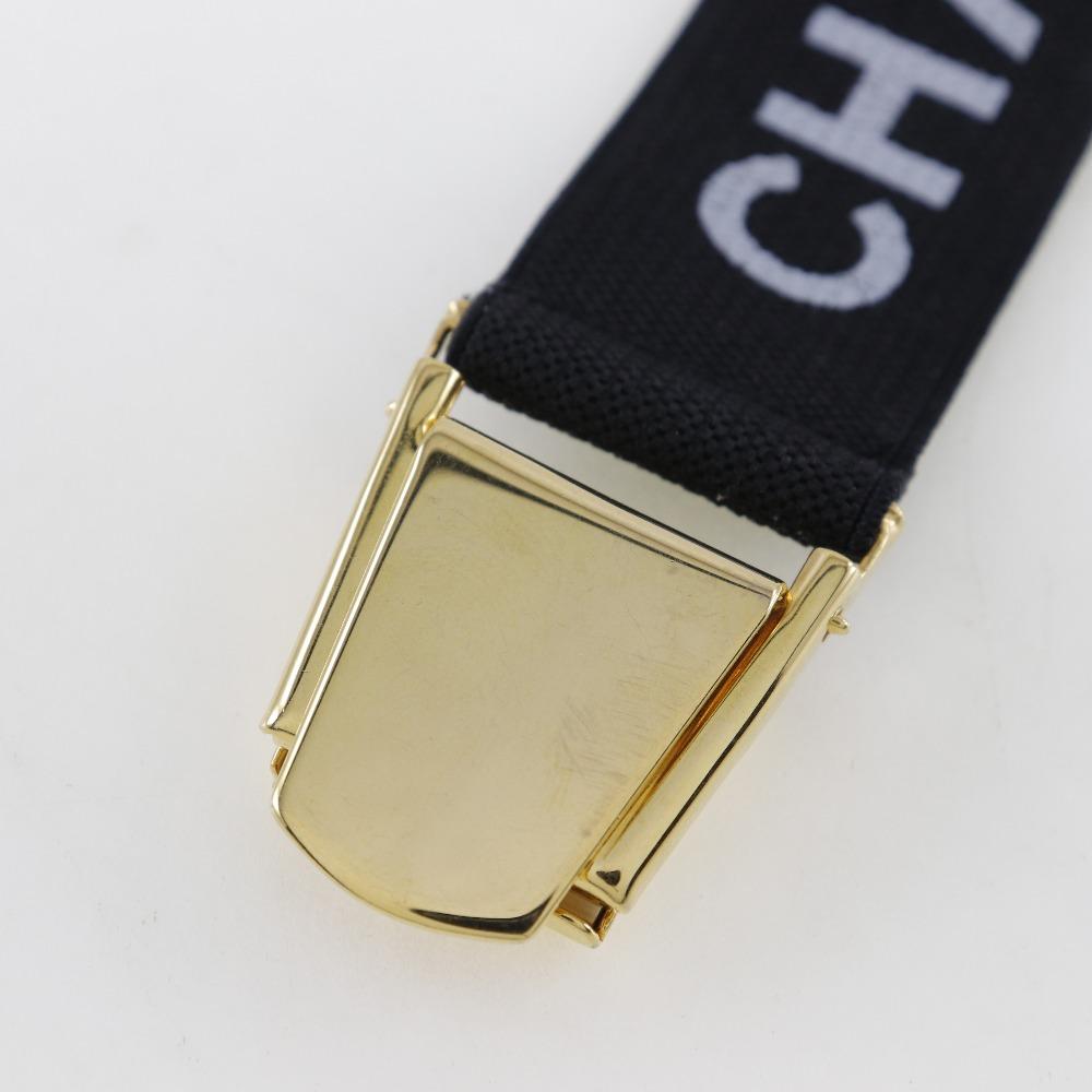 Chanel Arm Band Other Miscellaneous Goods Clip Logo Black Rubber/Plated Gold Women Used