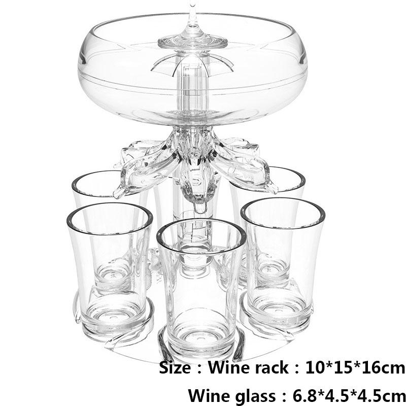 6 Shot Glass Wine Whisky Beer Luminous Dispenser Holder Drinking Games Tools Home Party Bar