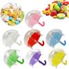 12 Stück Mini-Regenschirm-Pralinenschachtel, tragbar, transparent, Leckerli-Halter, kleiner bunter Regenschirm, Schokoladenbehälter, Weihnachts-, Hochzeits- und Party-Gastgeschenke