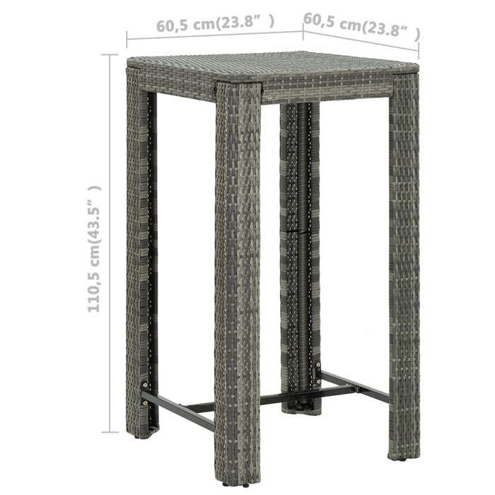 VidaXL Ensemble de Bar de Jardin 3 pcs avec Coussins Mobilier de Bistrot Ensemble de Salle à Manger d'Extérieur Salon de 3064776