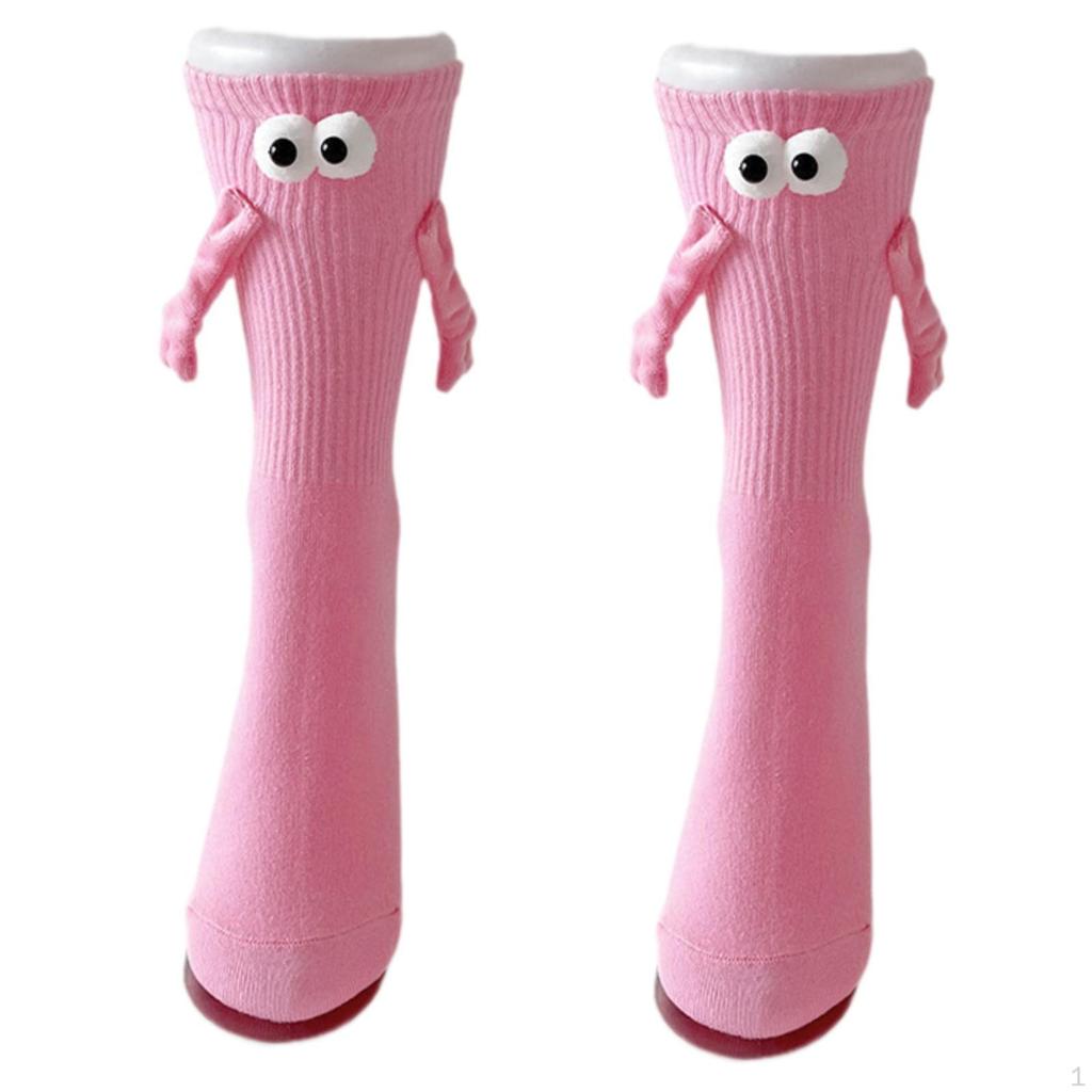 Couples Socks Hand Holding Casual Long Stockings Stackable Mid Tube Thread Funny