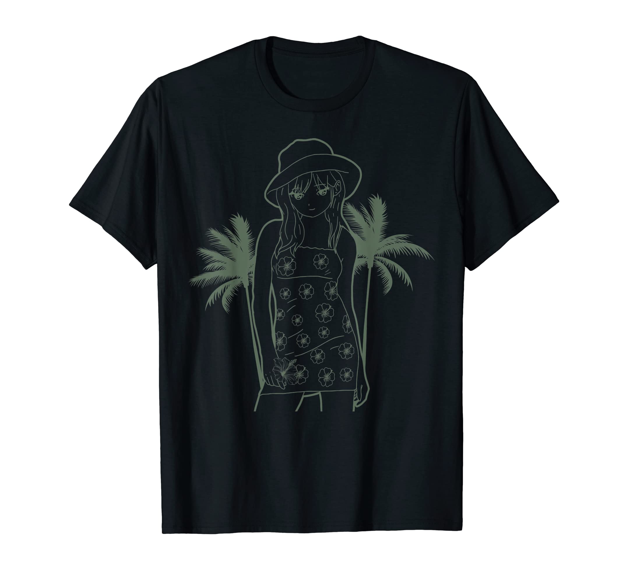 

Coconut Girl Aesthetic Summer Clothes Anime Girl Summer Beach T-shirt чёрный