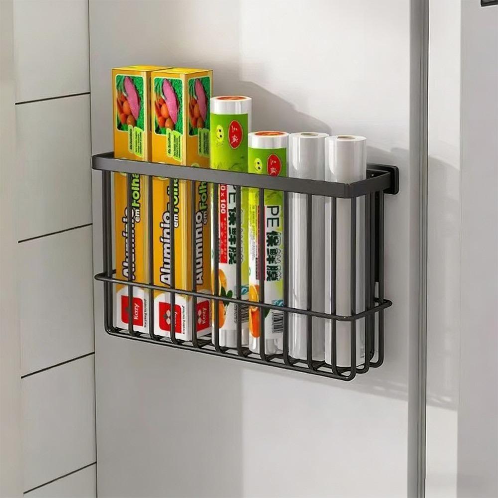Wall Hanging Magnetic Storage Basket Refrigerator Side Storage Rack  Household Organization