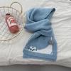 Winter 2025 Korean-Japanese Style Cute Kitten Knit Neck Warmer Scarf for Women