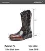 Men's Embroidered Leather Western Cowboy Boots - Retro European High-top Knight Style