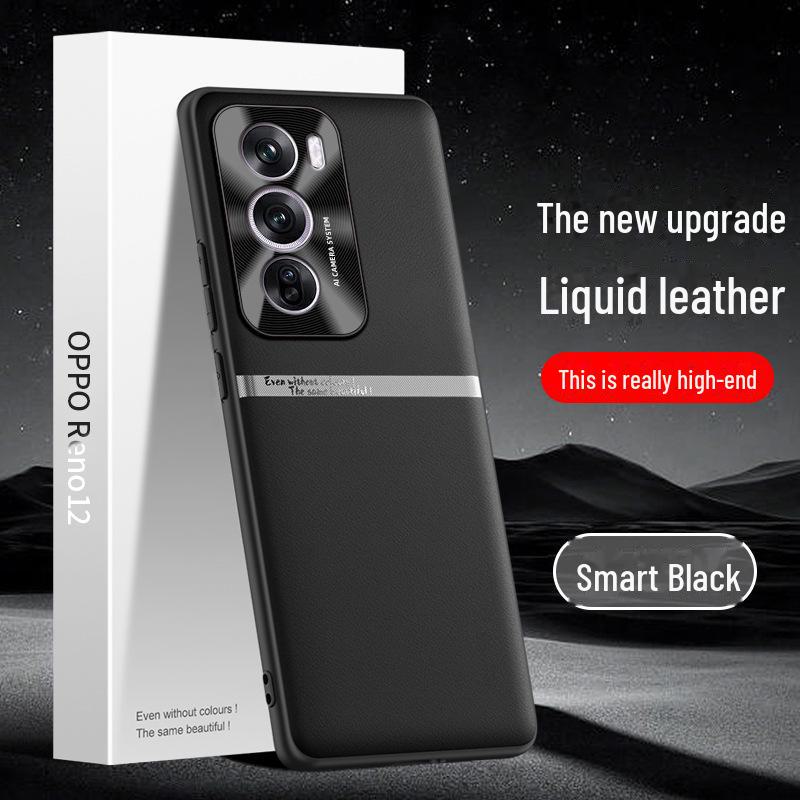 Liquid Leather Anti-Fall Case for Oppo Reno12 Mobile Phone