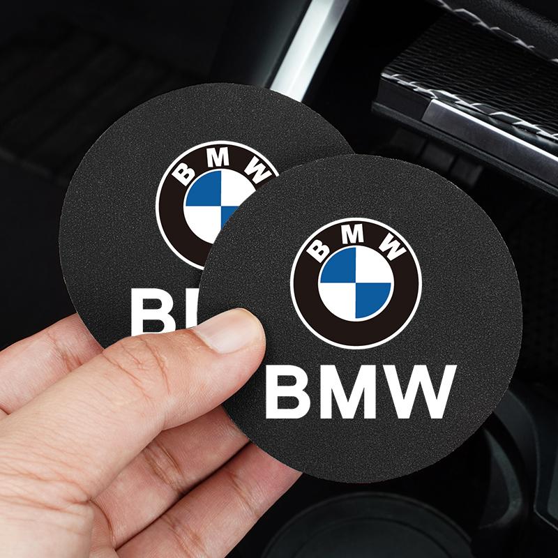 2Pcs Car Coaster Water Cup Mat Non-Slip Pad For BMW Performance E93 G30 E92 E53 F40 F10 F20 F30 X6 E34 E61 E60 E39 E28 X3 X1 X4 DNPQY1