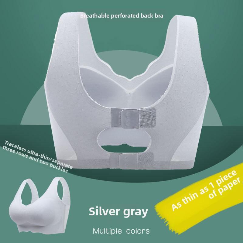 Large Size Women Summer Ultra Thin Large Breasts Show Small No Trace Beauty Back Breathable Comfortable Gathering Bra