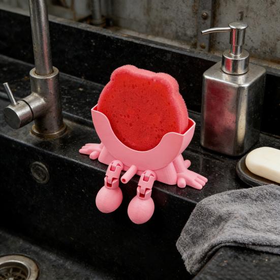 Soporte para Esponjas Impreso en 3D con Patas de Drenaje para Baño Cocina Encimera Soporte para Esponjas Organizador Multifuncional de Esponjas Estante de Almacenamiento