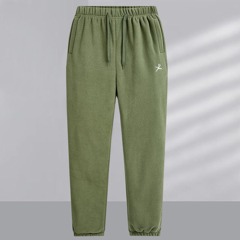 Men’s Spring/Autumn Fleece Sports Pants: Outdoor, Warm, Plus Size, Casual Trousers