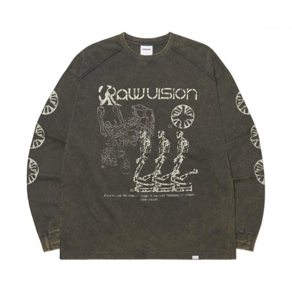 S.i Long Sleeve Tee   Washed Charcoal M