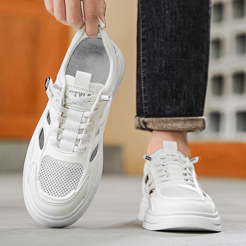 Men's shoes new lightweight mesh shoes youth sports shoes single mesh white shoes hollow mesh casual shoes