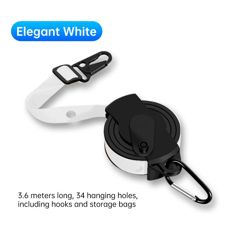 

Multi-function Drying Rack Outdoor Camping Self-driving Portable Folding Anti-slip Hanging Clothes Drying Rack 3.6m Retractable белый