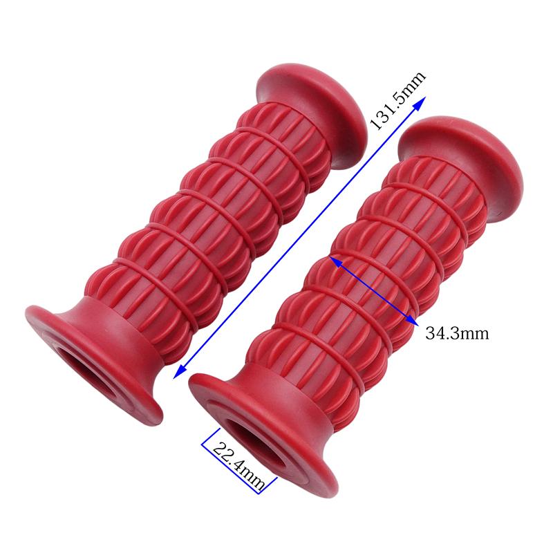 2pcs Retro Motorcycle Handle Grips 22mm Universal Rubber Handlebar Cover Kits for Harley Honda Yamaha ATV Off-road Dirt Pit Bike