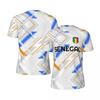 Magliette da Calcio alla Moda con Grafica della Bandiera del Senegal per Uomo Tendenze 3D Stampa Emblema Nazionale Magliette Sportive Ampie Traspiranti
