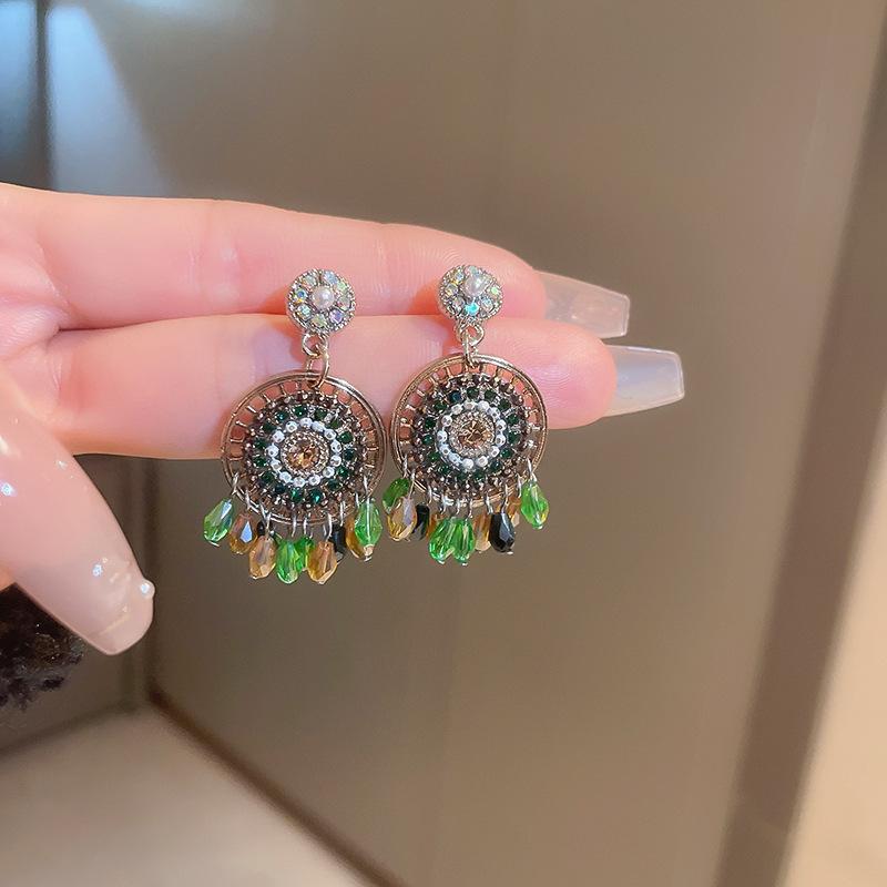 

Винтажные богемные круглые серьги-кисточки для женщин, женские золотые серьги в этническом стиле, украшения для вечеринок золотой