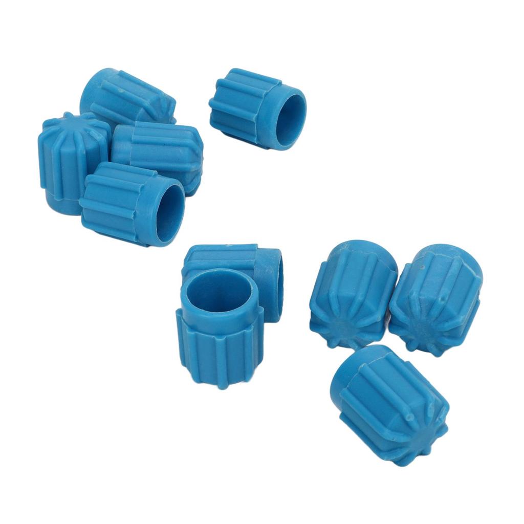 50PCS Air Conditioning Valve Caps Car Fuel Injection Nozzle Caps Sealing Plastic Dustproof Covers M8X1 Blue