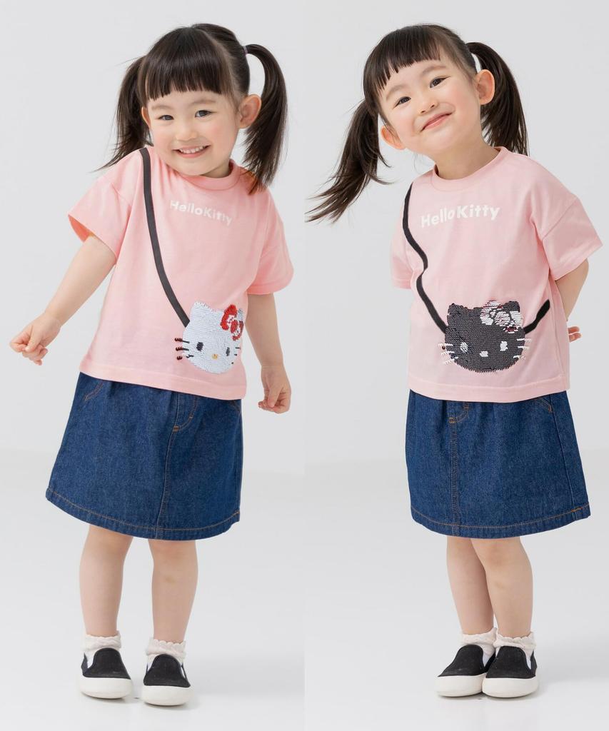 Sanrio Short Sleeve Hello My Baby SANRIO Summer Kids' T-Shirt, Kitty, Melody, Kuromi, Sequins, Sagara, Clothes, Clothes, 5015210102-80G