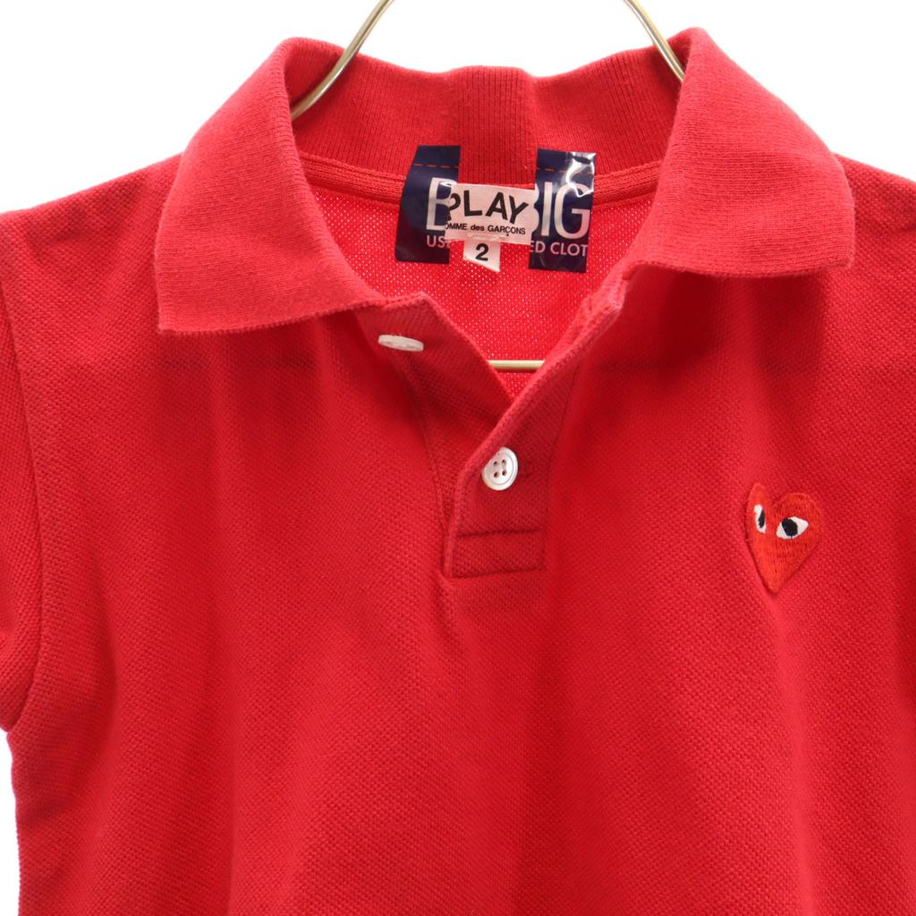 PLAY COMME des GARCONS Made In Japan Short Sleeve Polo Shirt 2 Red Kid's Used