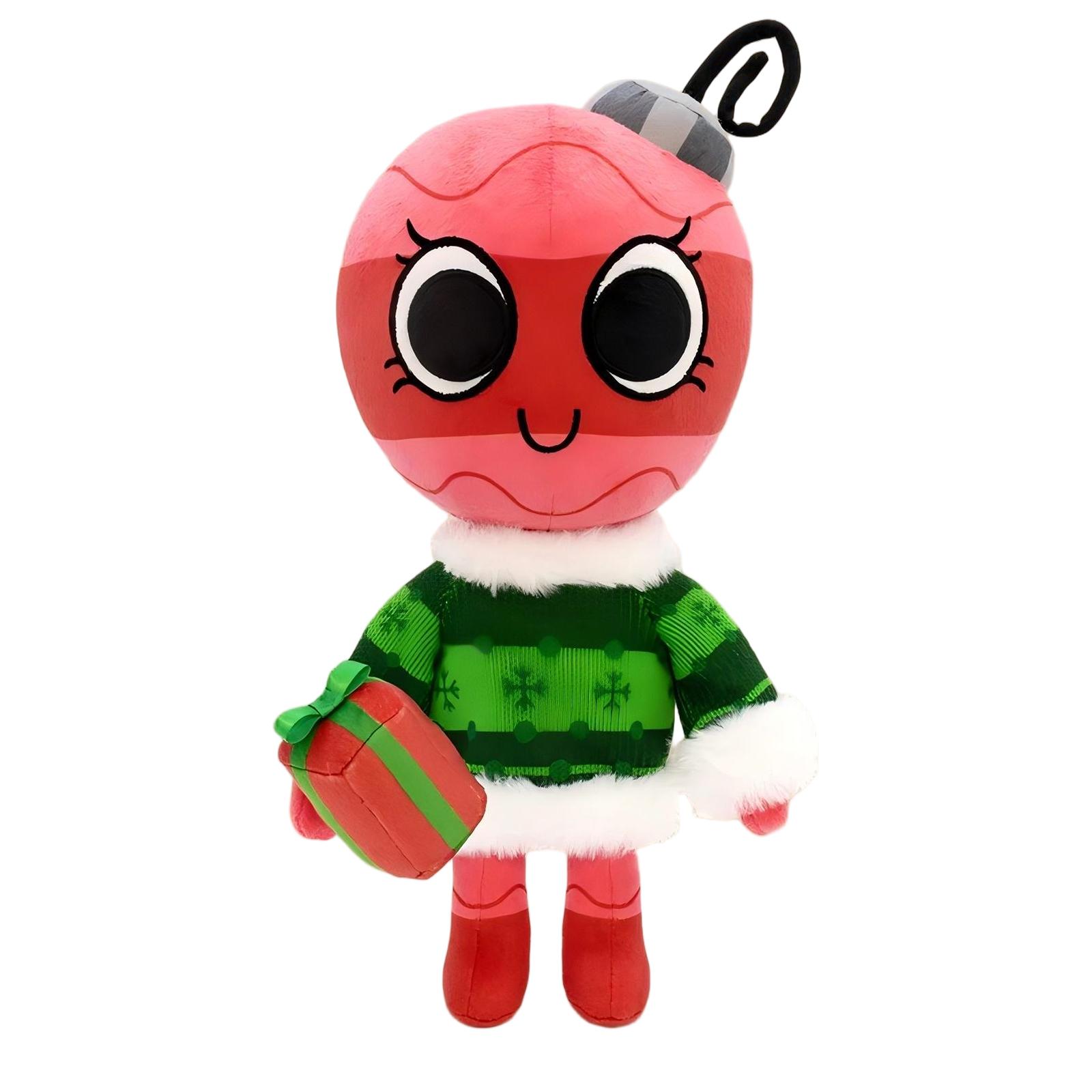 

Plush Toy Doll Soft Stuffed Character Holding Gift Box Decorative Holiday Plush Figure with Detailed Facial Features and Winter Outfit one size розовый