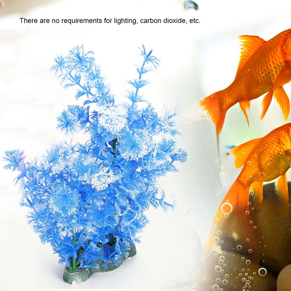 Aquarium Underwater Artificial Plastic Aquatic Plant Landscape Purple White Water Grass for Fish