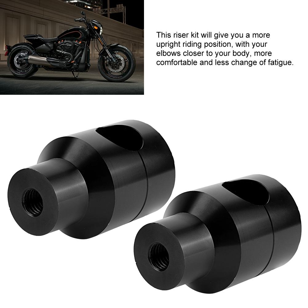 Pair Lift Handlebar Riser 22mm Aluminium Alloy for Motorcycle Modification (Black)