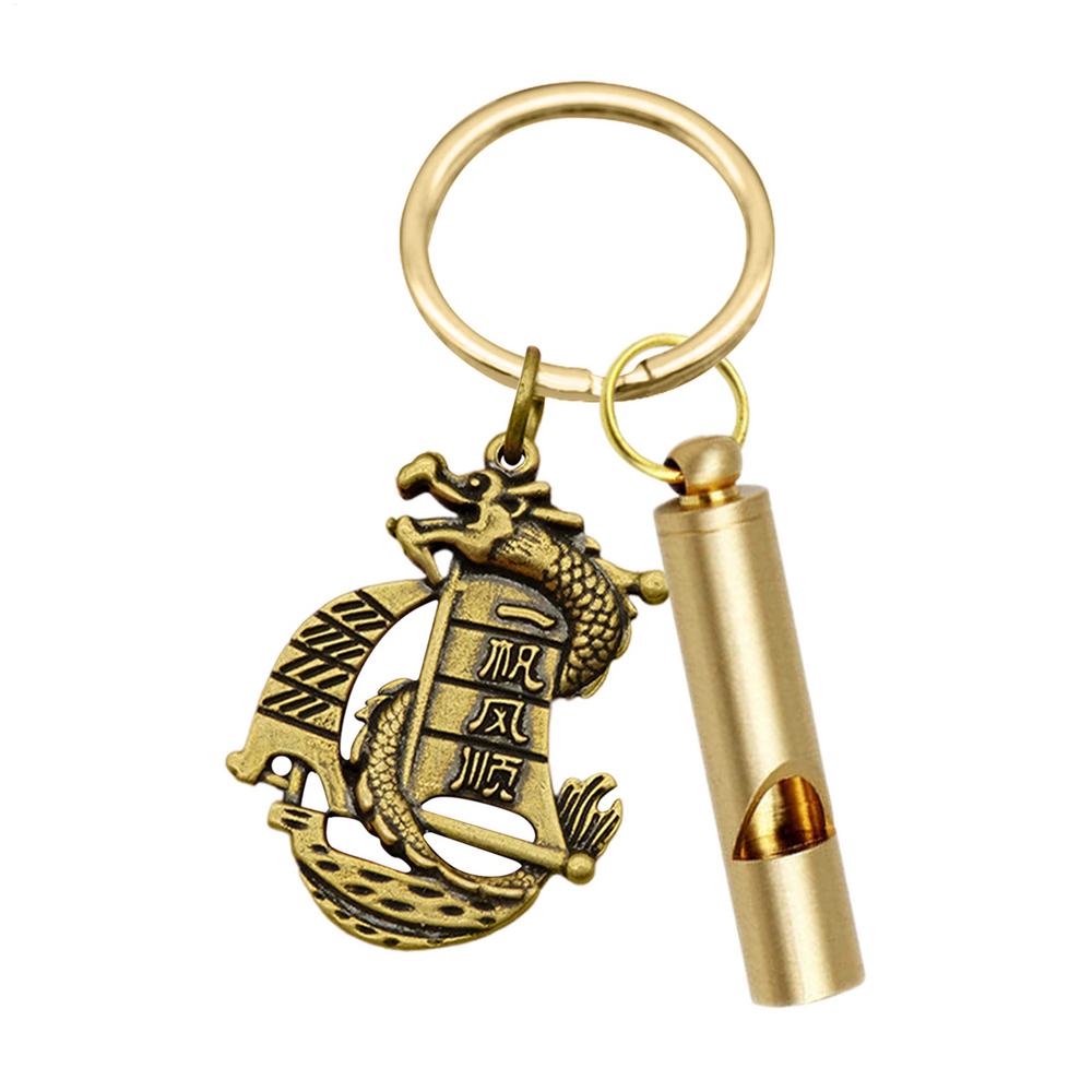 Survival Whistle Vintage Brass Coaching Whistle Auspicious Car Keychains Pendant Referee Training Whistles Outdoor Survival Tool