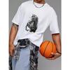 Men's White T-Shirt Horse Graphic Print Casual Wear