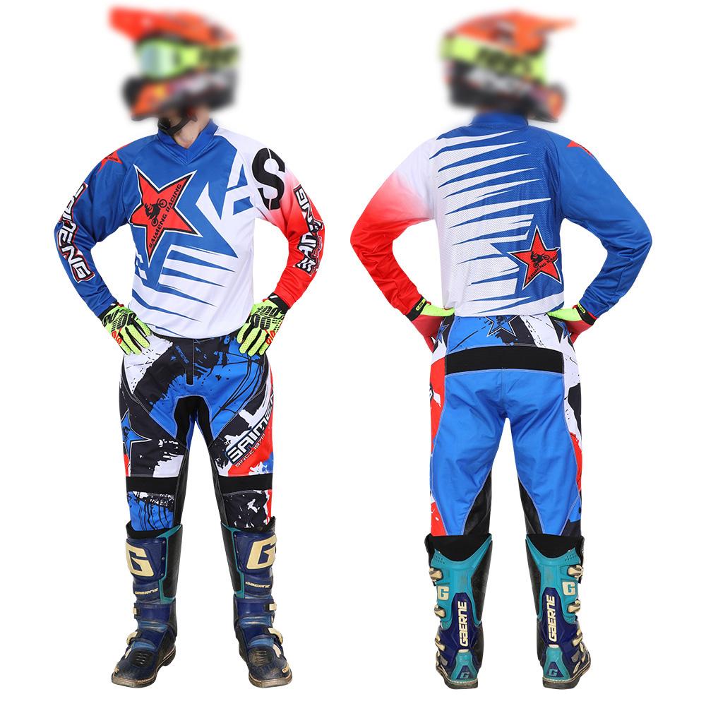 Ensemble Motocross Enfant Maillot et Pantalon Moto Vêtements Enfants Grand Garçon Fille Ensemble Équipement MX Jeunes Combinaison de Course