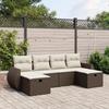 VidaXL Garden Lounge Set with Cushions 6 Pcs, Patio Sofas, Patio Furniture Set, Outdoor Furniture, Brown 3264169