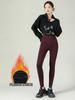 Women's Autumn Winter New Fleece Thicken Cotton Warm Leggings Red High Waist Elasticity Slim Tight Casual Leggings