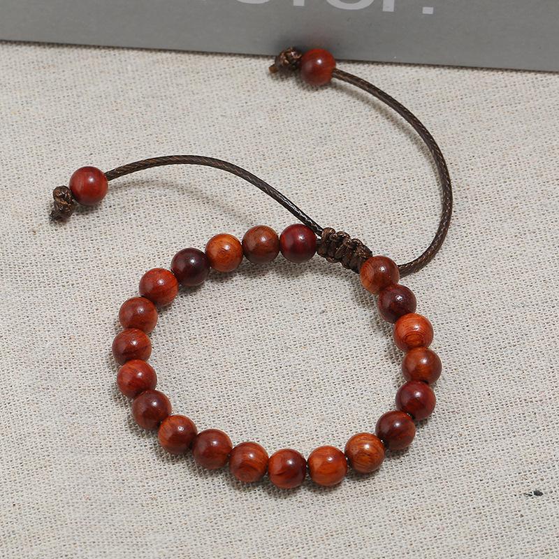 Vintage 8MM Wooden Beads Bracelet for Men Meditation Buddha Charm Bracelets Women Healing Balance Payer Jewelry Adjustable