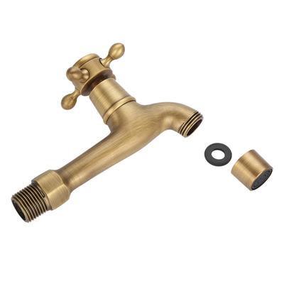Wall Mounted Vintage Brass Faucet Single Cold Water Tape for Kitchen Sink Mop Pool ( )