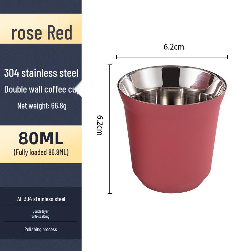 TikTok Edelstahl tragbare Espressotasse - Naturfarbe, kleines Volumen