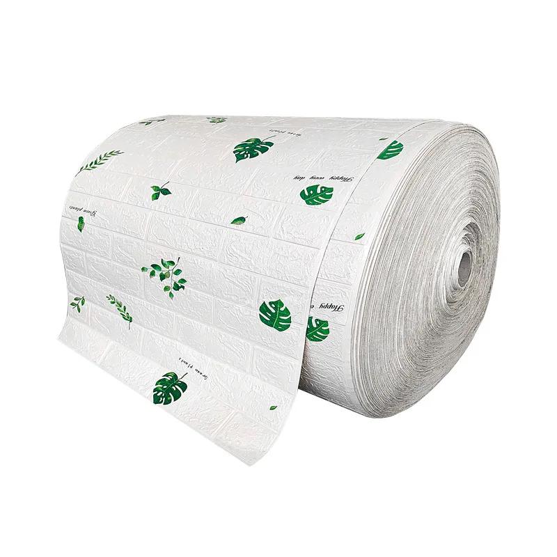 3/5/10m 3D Self-Adhesive Wallpaper Continuous Waterproof Brick Wall Stickers Living Room Bedroom Children's Room Home Decoration