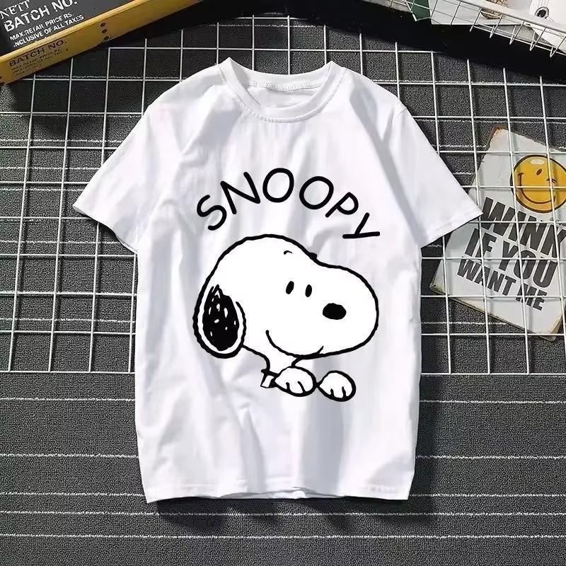 2025 New Summer Snoopy T Shirt Cartoon Short Sleeved Tees Tops Harajuku Tshirt Women Streetwear Pullover Clothes Men's Clothing