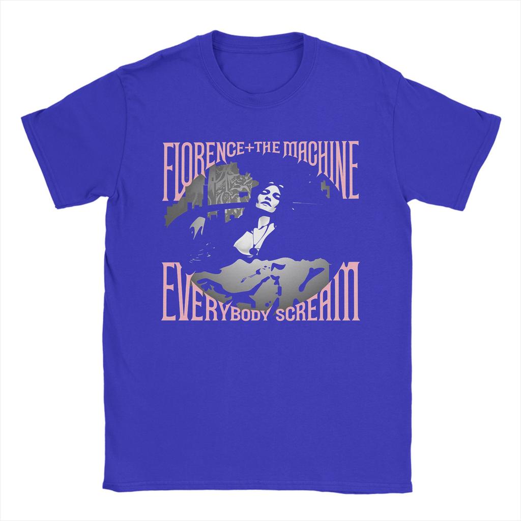 Florence The Machine Everybody Scream Tour Crazy Cotton Tee Shirt Short Sleeve T Shirt Crewneck Clothing Big Size